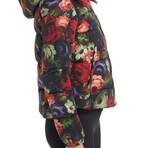 Moncler Red/Floral Printed Quilted Down Koura Reversible Puffer Jacket - Picture 4 of 10